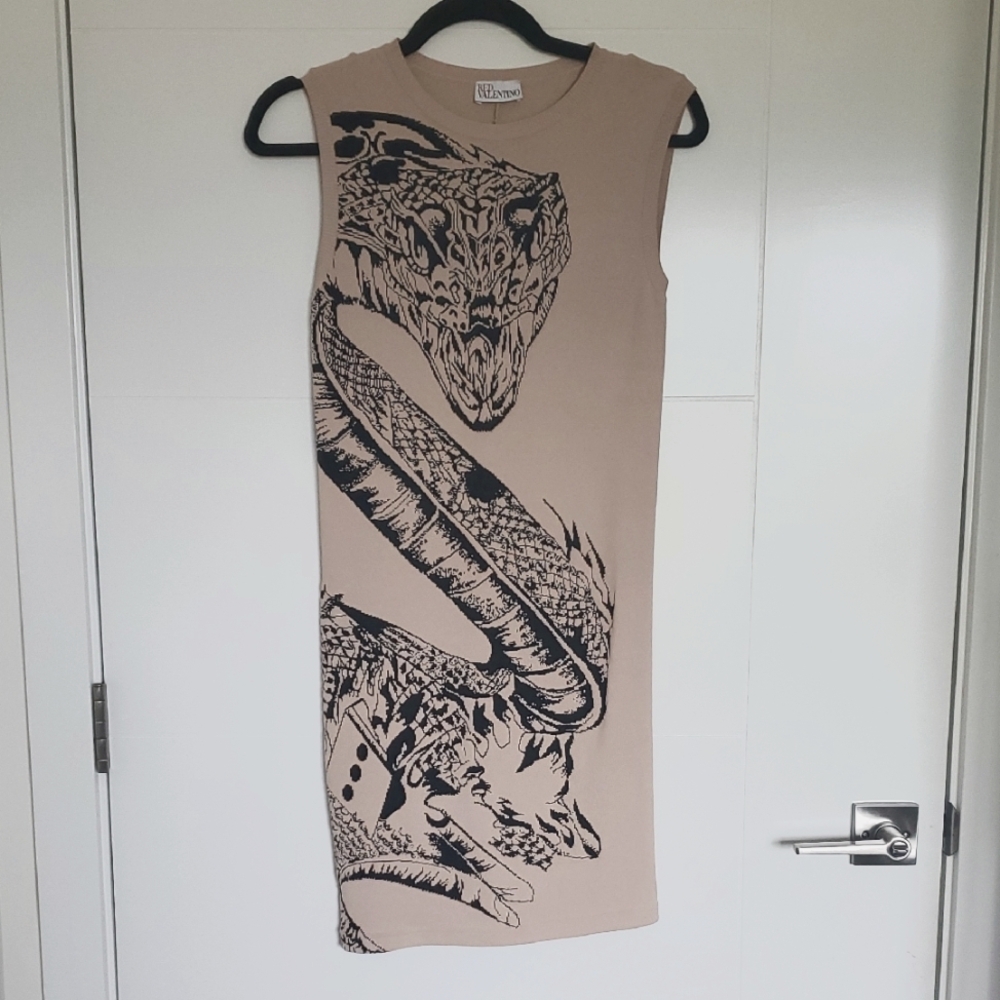 Red Valentino Snake Bodycon Dress